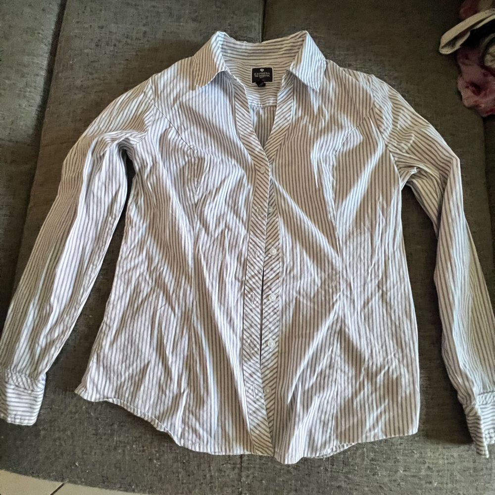 Buttoned down shirt striped black and white